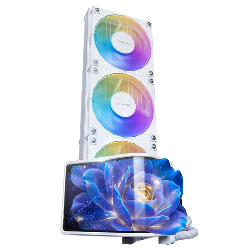 瓦尔基里（VALKYRIE）N360 WHITE VK 一体式CPU水冷散热器 6.67吋AMOLED曲面屏 支持AM5/1700/1851 双滚珠ARGB风扇