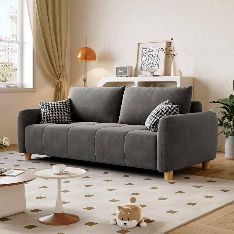 其他家2025新款奶油风客厅布艺沙发现代简约北欧小户型公寓直排双人沙发 更多【面料颜色定制】联系客服 脚踏