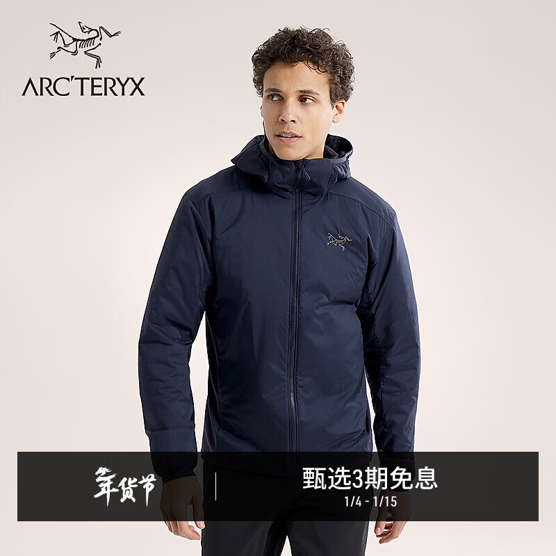 ARC'TERYX始祖鸟 ATOM HOODY 男子 保暖棉服 Black Sapphire/蓝黑色 M