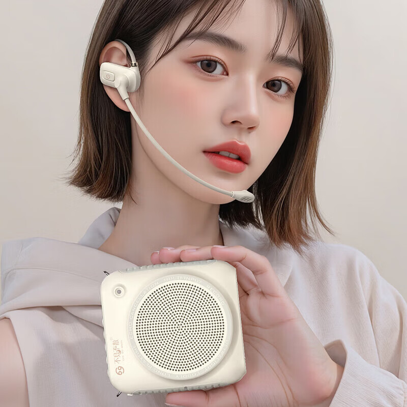 不见不散 K2无线小蜜蜂扩音器头戴麦教师上课专用麦克风蓝牙喇叭大音量可插u盘导游户外长续航扩音机 薄荷绿