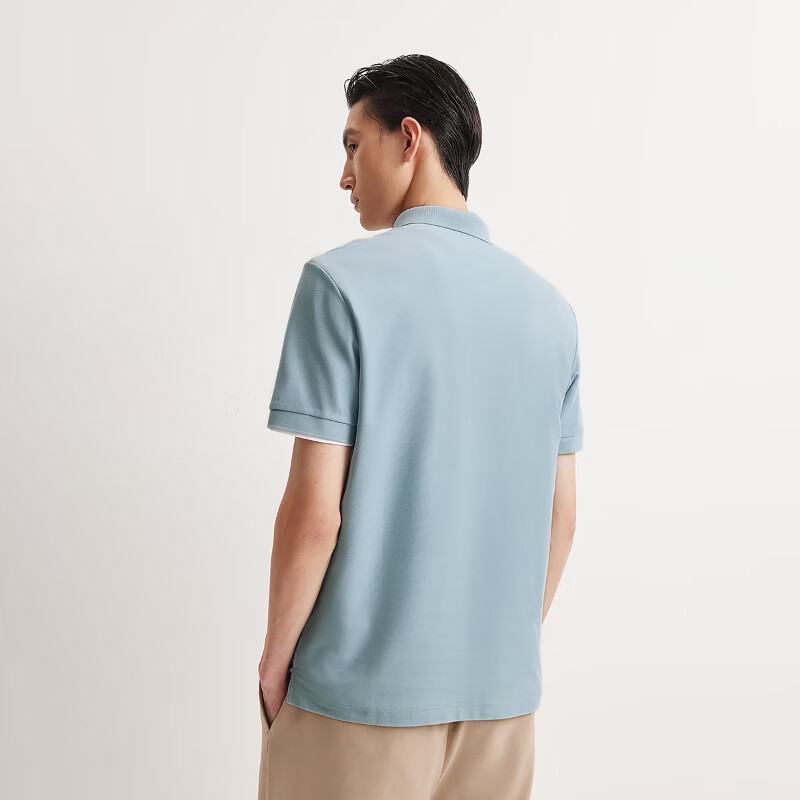 杰克·琼斯（JACK&JONES）26年夏季新款翻领polo衫男士凉感商务休闲短袖t恤刺绣品牌男装 雾蓝色C40 S (170)