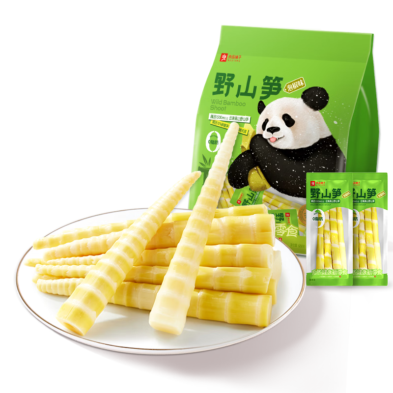 野山笋尖量贩装泡椒竹笋解馋休闲零食即食脆嫩非新鲜手剥笋600g