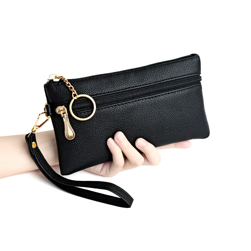 【优选】简约女士包包时尚手拿包休闲便携小方包百搭手机包小方包 黑色