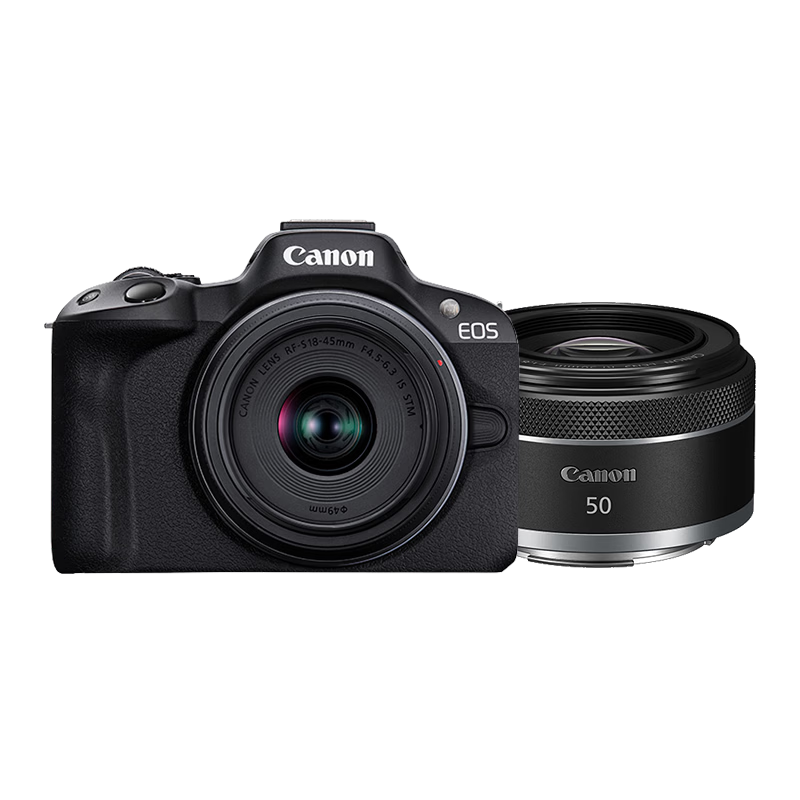 ���ܣ�Canon��EOS R50 ΢��������� r50С�ɱ�Я Vlog�������� 4K��Ƶѧ���������μ��� ֱ������� �� R50�׻�+RF50F1.8 ˫��ͷ������С̵�ۡ� ���䣨��ע�ղ��ͼ��ܰ�+Ƥ��+�����+Ĥ+��У�