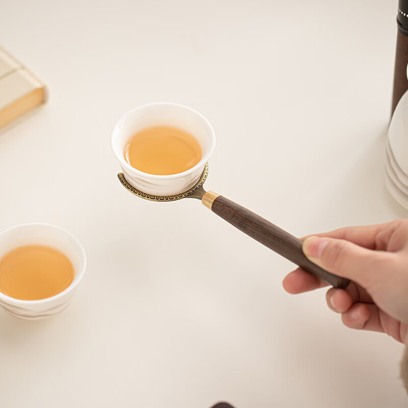 语森忆水墨远山茶道六君子套装茶刀茶勺泡茶茶具家用整套功夫茶道配件 羊脂玉水墨远山茶道筒