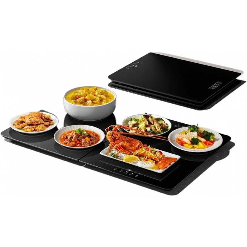 富得莱折叠饭菜保温板热菜板家用暖菜板神器加热多功能盘保温桌面 60*38cm智能折叠40-120度+分区独立控温