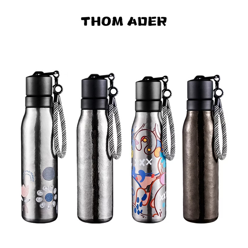 THOM ADER轻奢纯钛保温杯户外便携直饮水杯大容量高颜值礼物 运动钛杯-墨色哑影（赠礼盒） 500ml