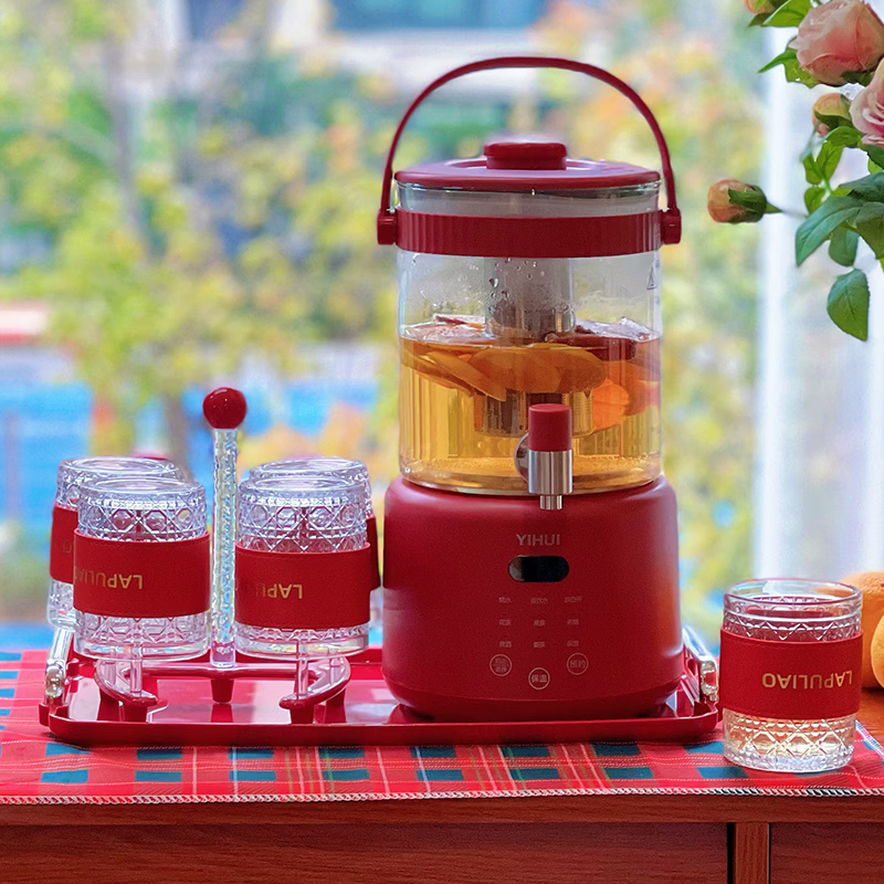 LAPULIAO元旦礼物送女生闺蜜创意实用高档套装2026新年礼物公司年会伴手礼 养生好礼-智能水桶+6杯+杯架托盘丨礼盒装