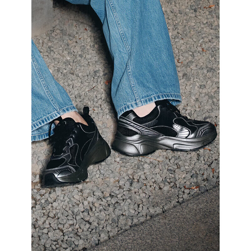 MLB虞书欣同款男女复古跑鞋经典增高休闲鞋25夏季新款透气厚底运动鞋 洛杉矶道奇队/浅灰色 45