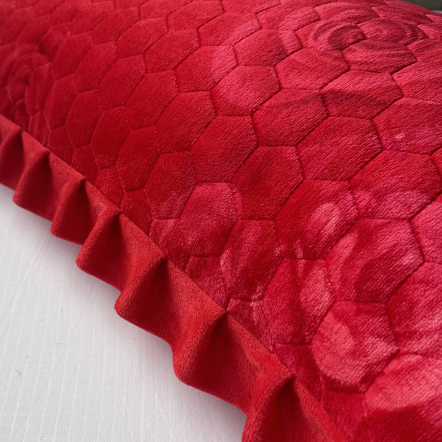 【甄选直发】A类高克重牛奶绒加厚枕套 秋冬季法兰绒单人枕芯套内 玫瑰红【加绒加厚/防静电】 枕套一对48*74cm