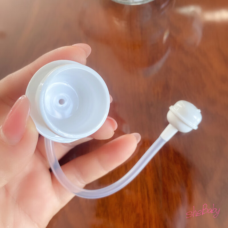 丘比虎用于贝奶瓶配件贝鸭嘴奶嘴吸管手柄配件 3代水杯吸管白色6件套