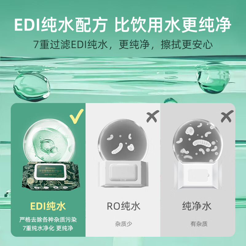 内廷上用北京同仁堂 洋甘菊精粹奢护湿巾湿厕纸【60抽/包】擦除99.9%细菌 60抽 5包 【有痔专享】