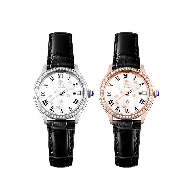 DK满天星女士石英表2026新款情人节生日纪念日礼物送女友送老婆 星语漫辰-静谧黑皮带 30mm
