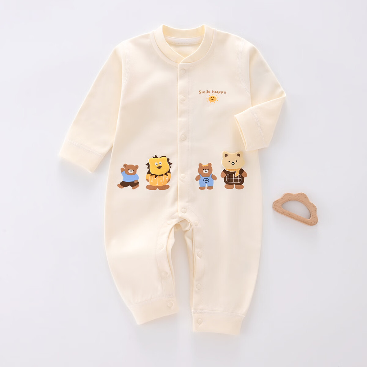 皮偌乔 PO&JO婴儿连体衣纯棉保暖新生儿礼服 马上有福 59cm