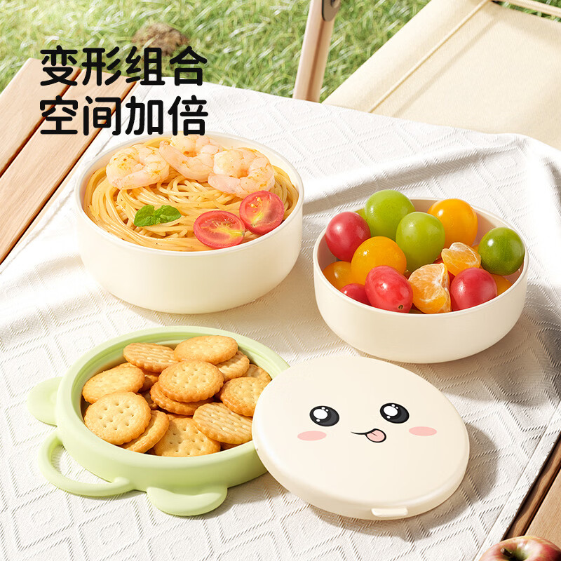 火火兔儿童餐盘婴儿辅食碗宝宝碗便外出携餐具套装叉勺婴幼儿辅食碗 辅食碗五件套【大碗+小碗+餐盘+叉+勺】