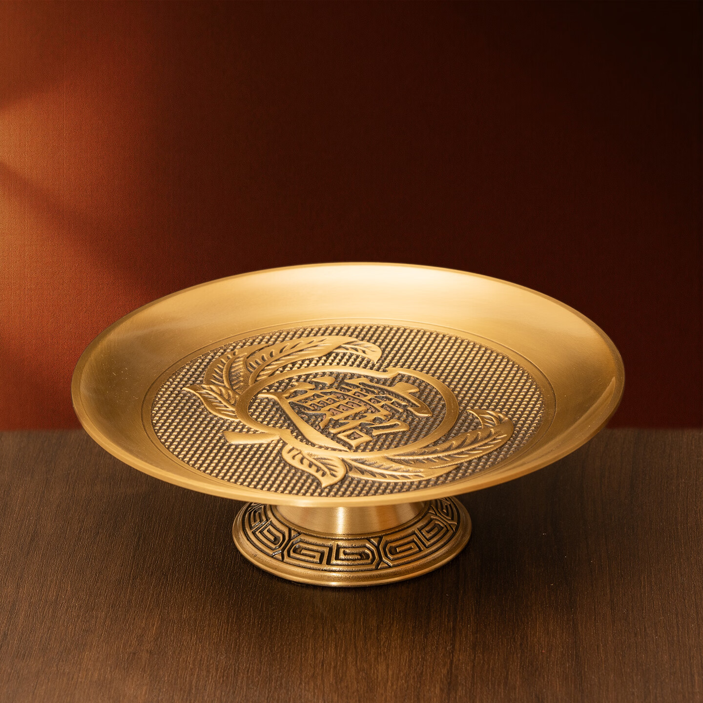 嵘莲香阁全铜供果盘家用纯室内佛前黄铜贡盘观音财神水果盘铜盘 莲花果盘【9寸】1个