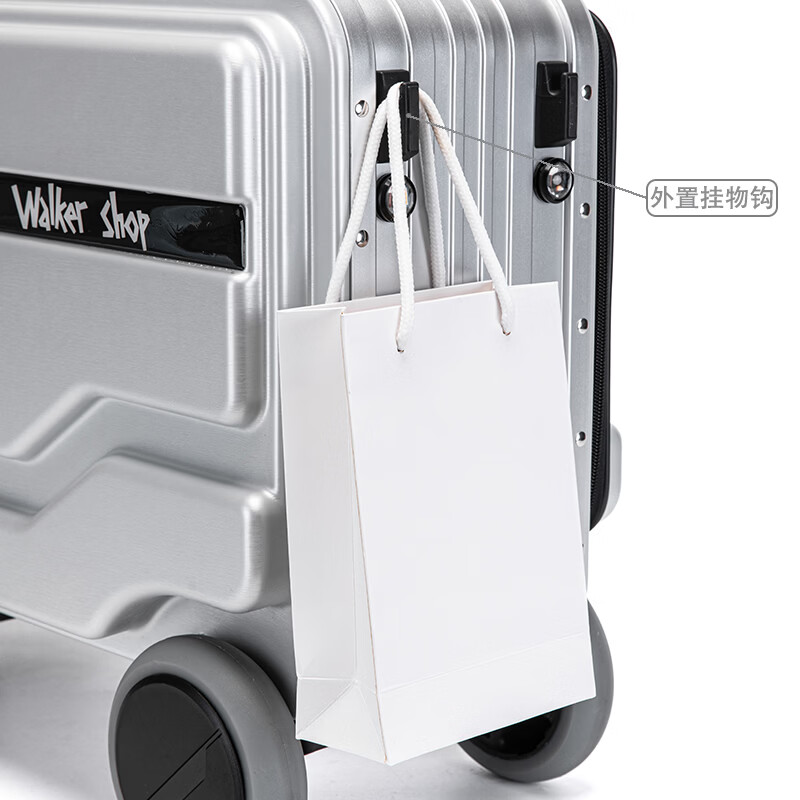Walker Shop【2026年新款】电动行李箱可骑坐可上飞机智能伸缩拉杆箱旅行箱 高级银【新年情人节礼物】 20英寸 登机箱【直接带上飞机座舱】