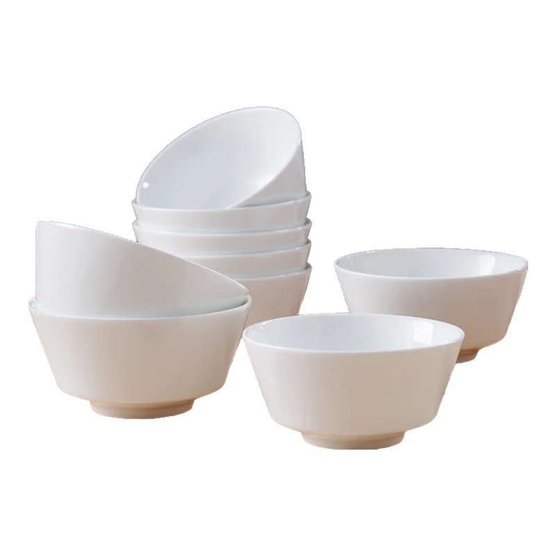 家用中式米饭碗吃饭碗安全餐具家用碗具高温家用陶瓷餐具 【流霜富贵】4.5英寸碗2只装