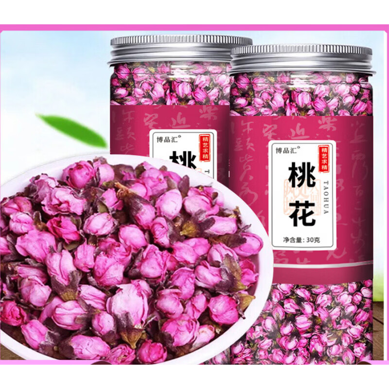 同仁堂（TRT）桃花 桃花干花 初级农产品 源头货源 桃花瓶装罐装网红直播批 30g/罐