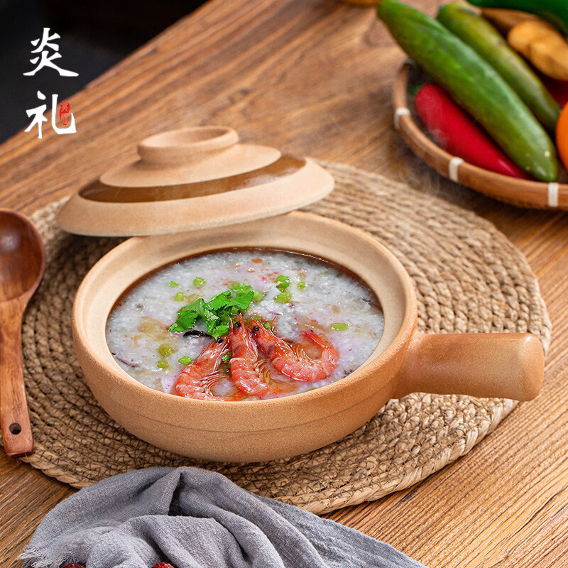 炎礼广式煲仔饭砂锅啫啫煲单柄土砂锅明火电陶炉商用浅锅土锅沙锅 23#1300ml-锤纹单柄啫煲 明火电陶炉双用23ml 1300ml