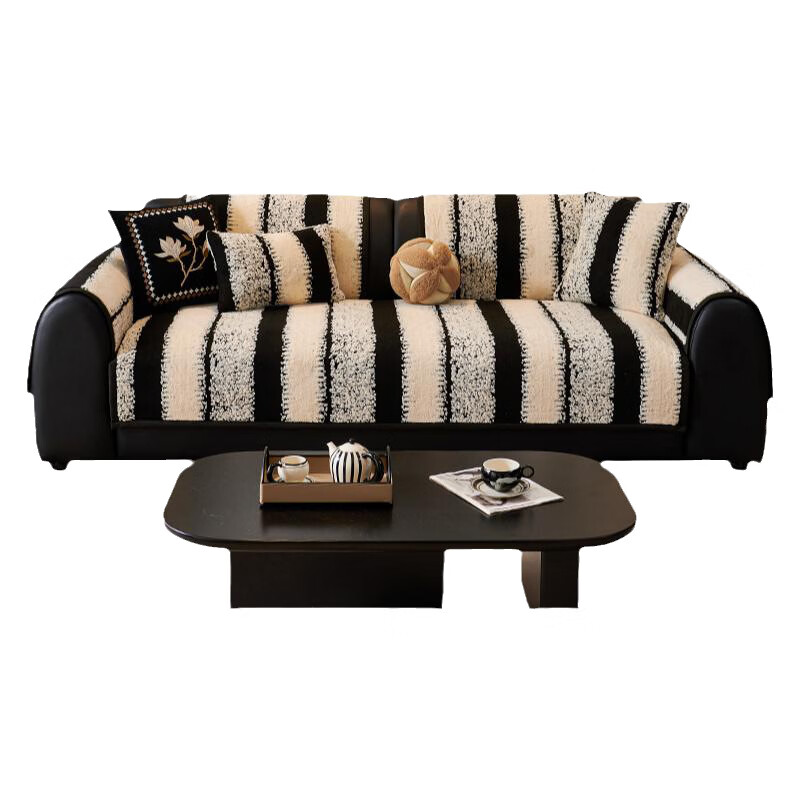 臻昔沙发垫客厅新款轻奢高档防滑保暖坐垫冬季沙发套罩盖布 雅诗-咖色 110cm*240cm