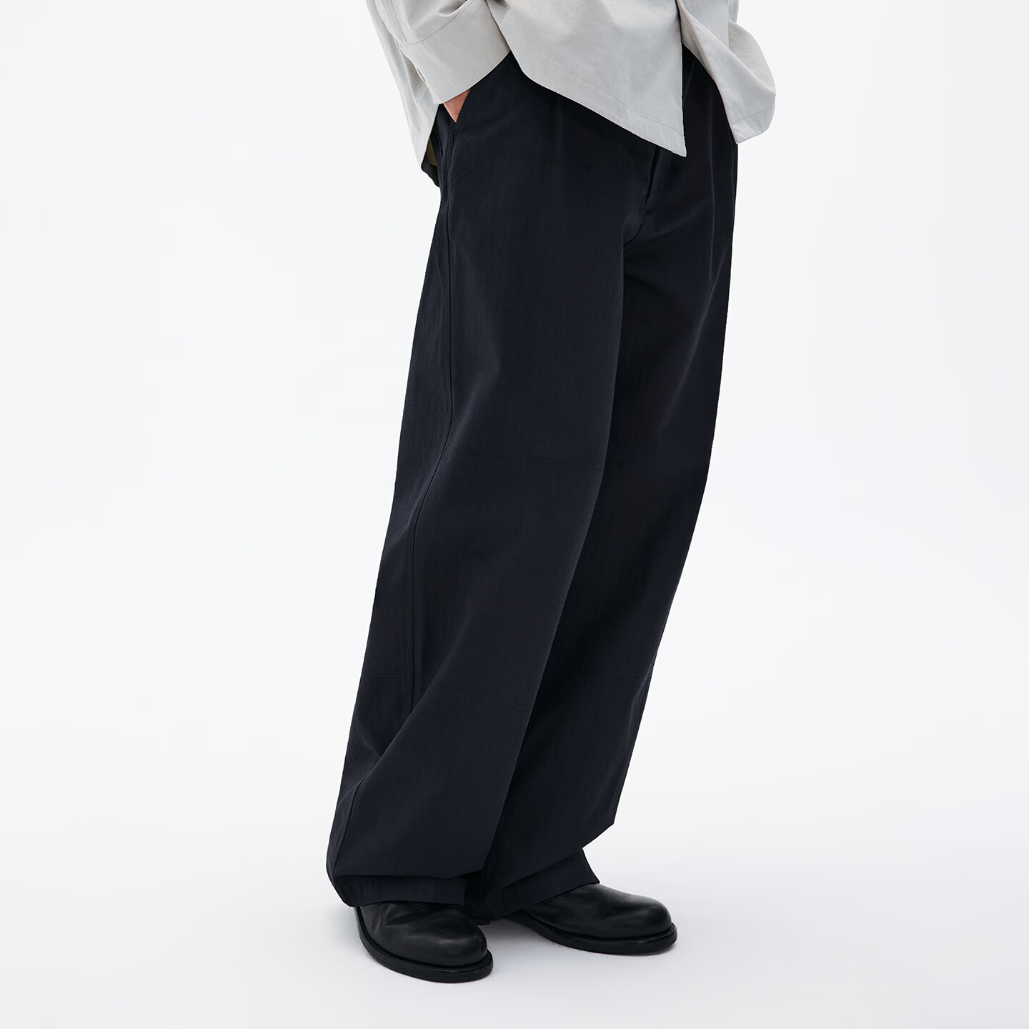 熊猫·本（ben.panda）纯棉宽松休闲裤男款直筒立体剪裁改良伐木裤2026春季 墨灰色 L