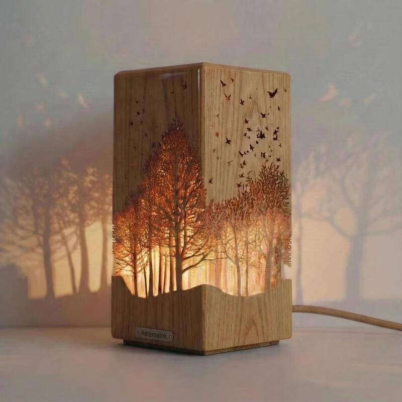 金丝楠木纯手工鸿雁森林风格氛围装饰台灯 插座款 32*16cm 京东折扣/优惠券