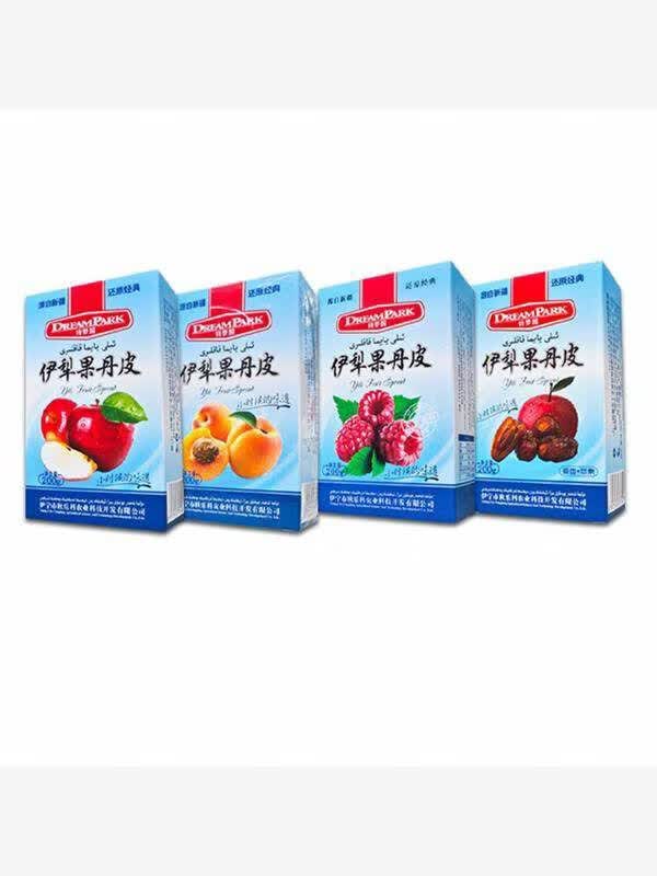 诗梦园新疆特产伊犁果丹皮苹果西梅草莓老式无添加山楂零食卷酸甜 200g*4每个口味一盒