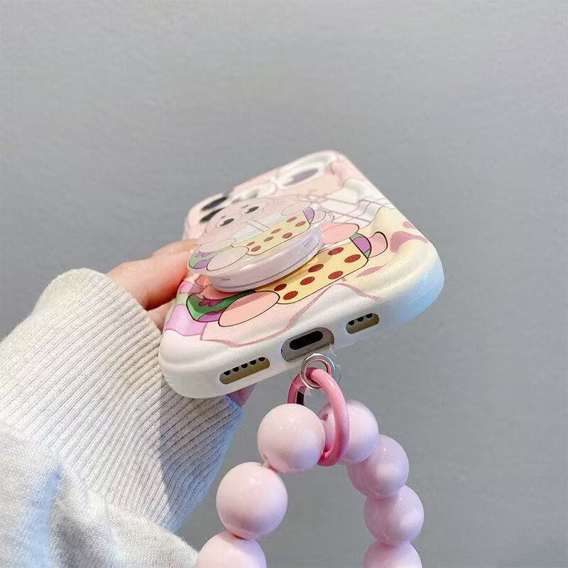 富朴小米17红米K80手机壳海绵宝宝Note14C软壳女款带支架手链可爱 奶油白【派大星FY2】 小米CIVI