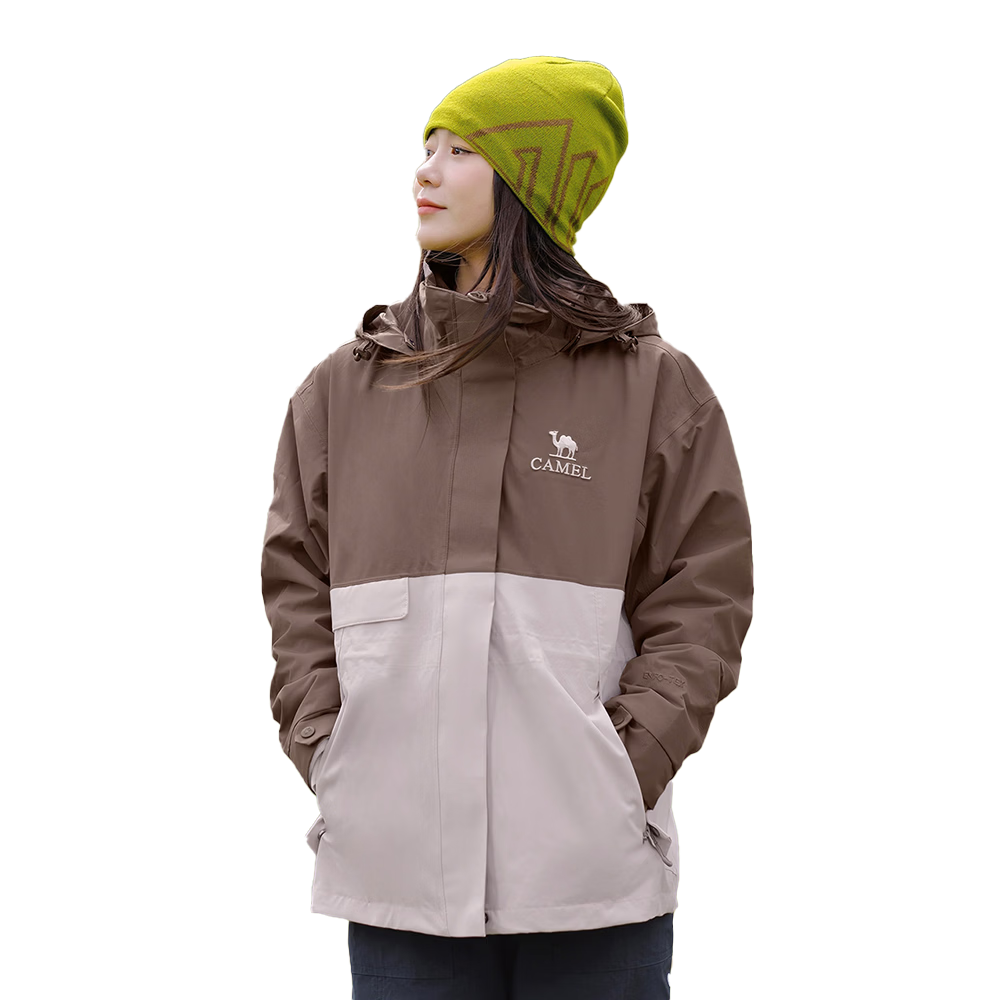 骆驼（CAMEL）户外三合一冲锋衣男女秋冬新抓绒内胆防风防水外套登山服