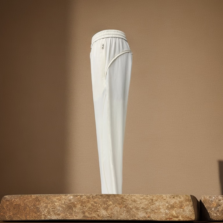 RUNFOND运动裤女2025新款宽松阔腿裤 香草冰 XL