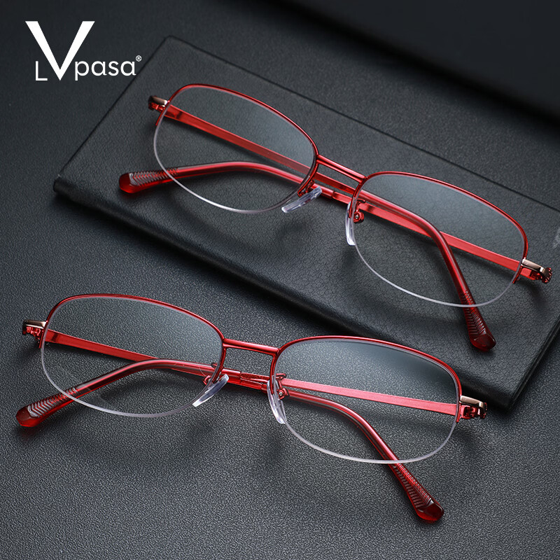 LVPASA老花镜时尚年轻女超轻型老人减龄洋气新款中老年人超轻时尚老花镜 350度防蓝光镜片【建议70-74岁】 赠送眼镜盒+镜布