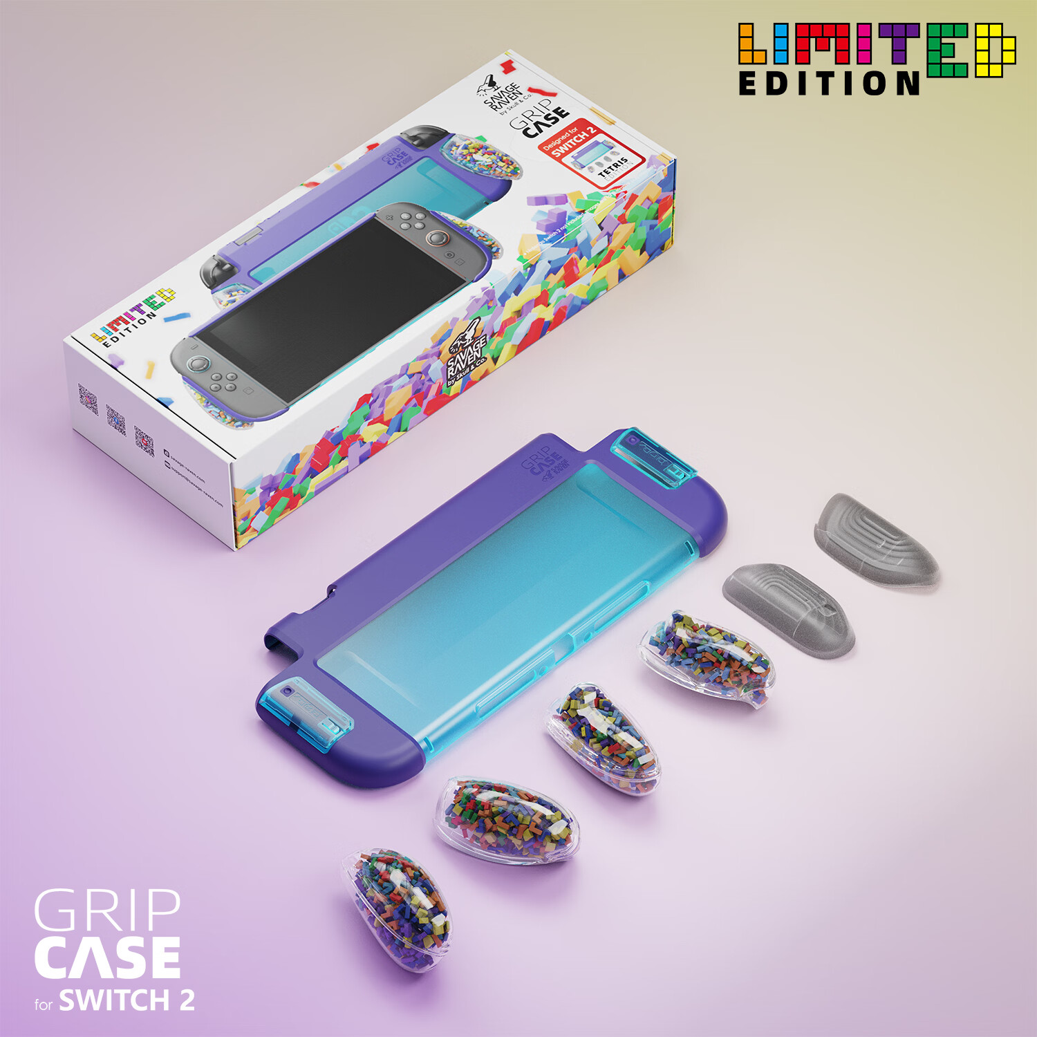 Skull & Co.Switch2保护壳 方块限量版  能插底座 附人体工学三种握把 提升手感 久握不累 骷髅skullnco GripCase2 方块限量版