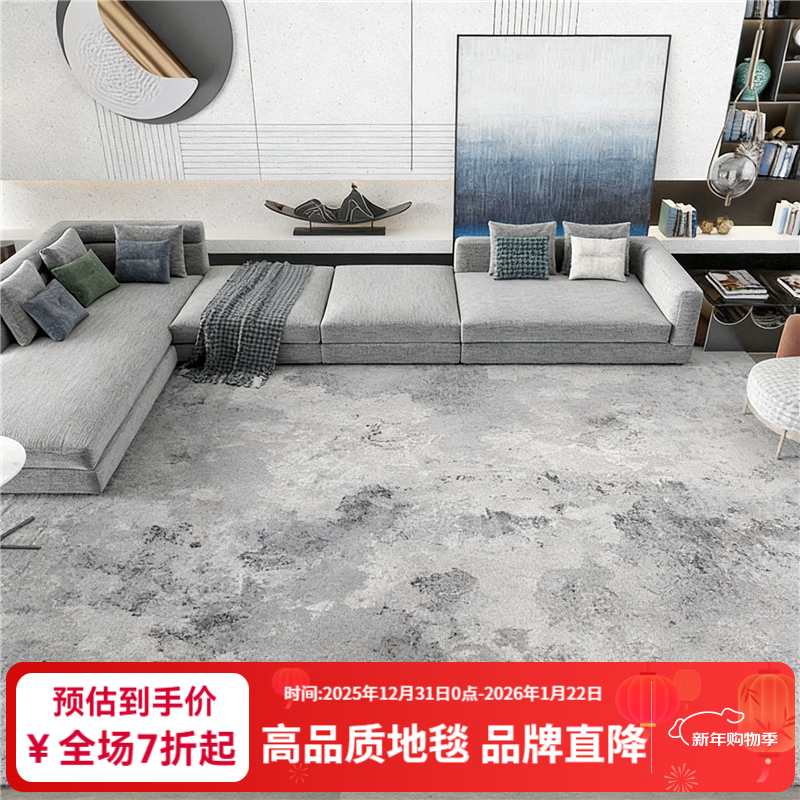 致尚美学新款地毯客厅降噪防猫抓零甲醛好打理北欧奶油风茶几毯卧室床边毯 塞力斯03【高档仿羊毛混纺材质】 1.6m*2.3m 加厚加密【1.8-2.4米沙发推荐】