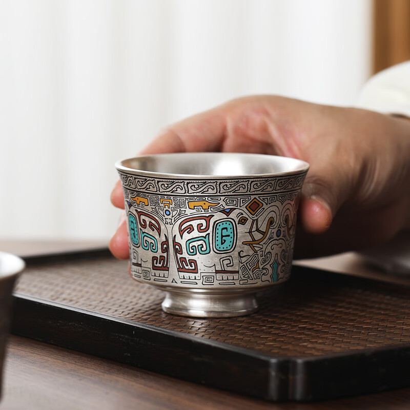 上新了文创故宫茶具套装高档 999鎏纯银茶壶茶杯工夫茶送礼领导长辈生日礼物