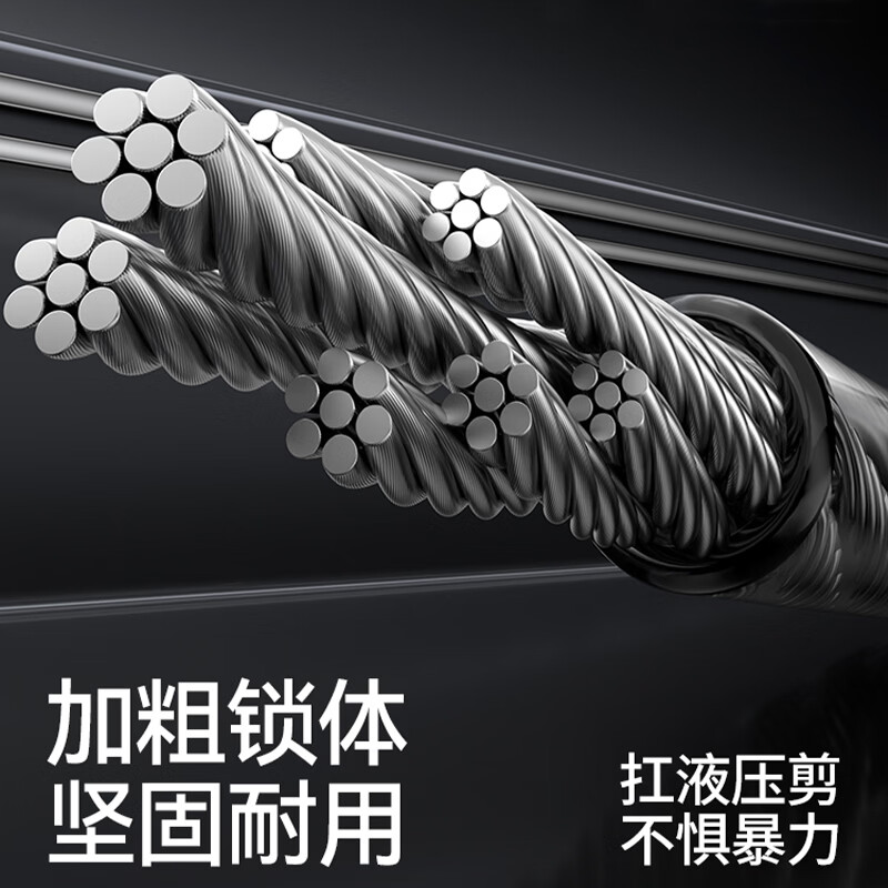 迅霆自行车锁密码锁五位防盗电动单车山地公路车便携剪不断钢缆锁配件 【5位密码锁】125cm 带锁架 (无需钥匙)