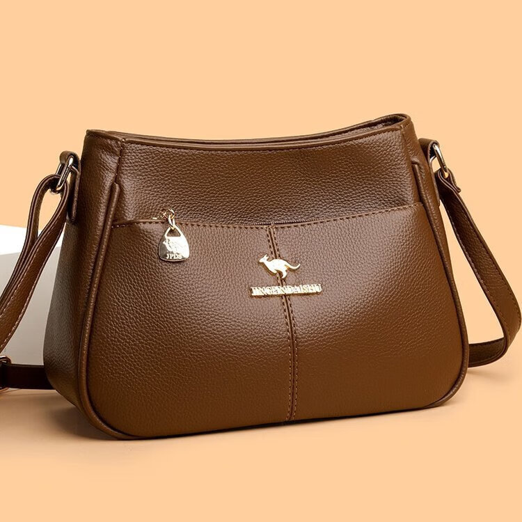 2025新款背包中老年百搭休闲简约妈妈包大气女包CLjn托特妈妈包jd 棕色 28*11*19