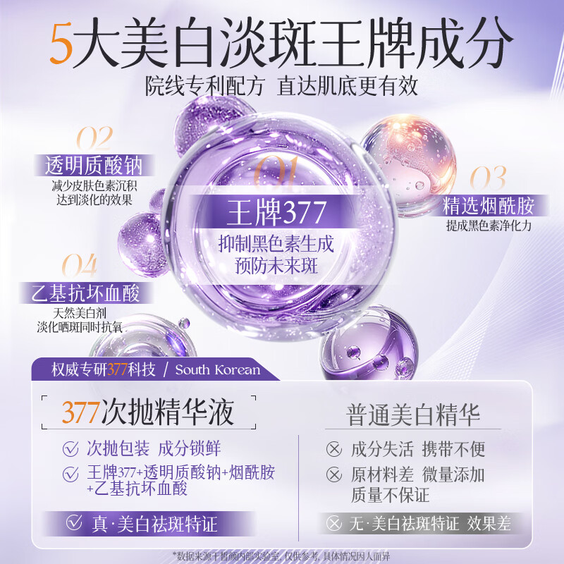 谜草集377护肤品套装祛斑美白提亮去黄水乳套装精华水次抛洗面奶 377美白祛斑精华次抛30支