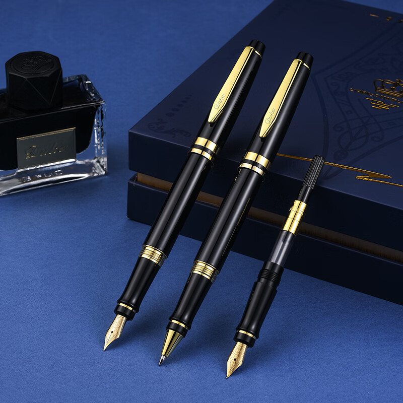 DUKE尊礼臻选列对笔套装铱金笔宝珠笔套装书法美工笔墨水替换练字签名教师节礼物3 尊礼臻选(亮黑色)