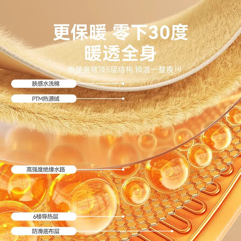 大宇（DAEWOO）水暖电热毯水暖毯水热毯水循环水电褥暖炕子单双人不上火防漏电 双人款【1.5*1.8米床垫】