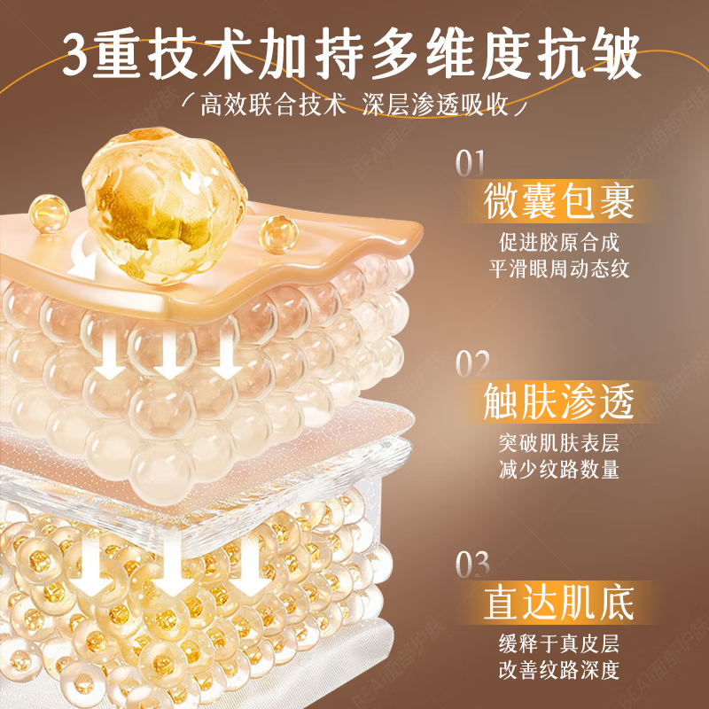 芙诗婷黄芪抗皱紧致眼霜淡化细纹眼袋提拉紧致抗皱淡化黑眼圈熬夜护眼霜 黄芪抗皱眼霜30ml*1