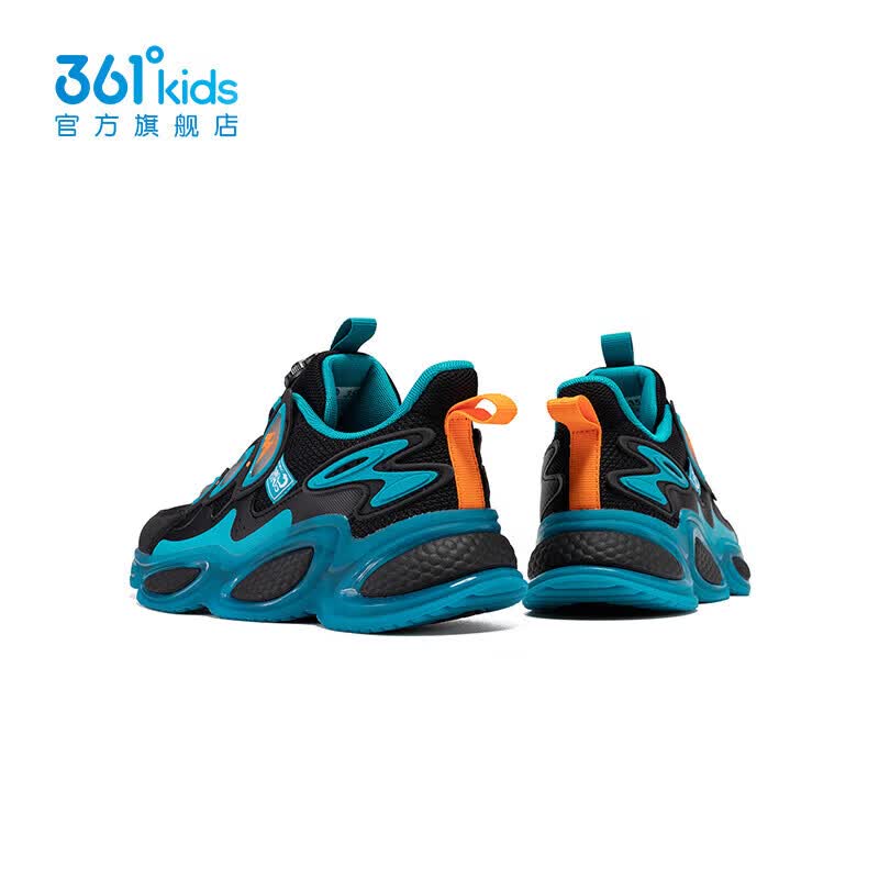 361°【商城同款】童鞋男童休闲鞋年春季新款中大童运动鞋 碳黑/水鸭青/电光橙色 36