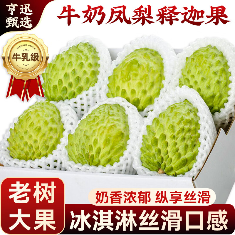 亨迅云南牛奶释迦果新鲜凤梨释迦果番荔枝佛头果孕妇时令水果生鲜 精品果3斤装丨【单果130g+】净重2.5斤