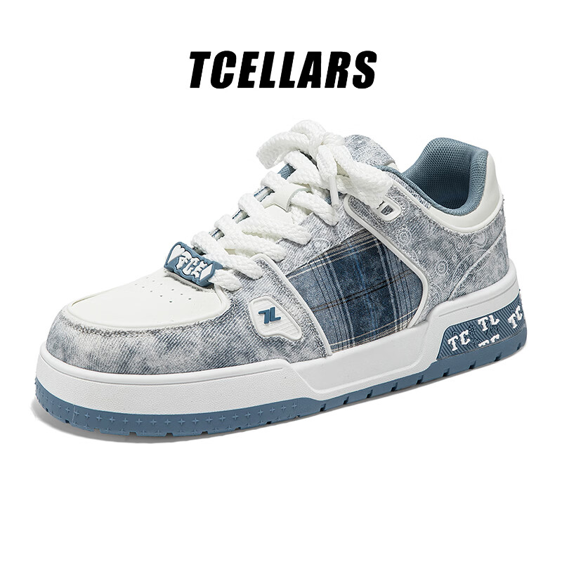 Tcellars板鞋男鞋春季2026新款潮鞋低帮厚底增高耐磨运动百搭休闲鞋子男款 普鲁斯灰 39