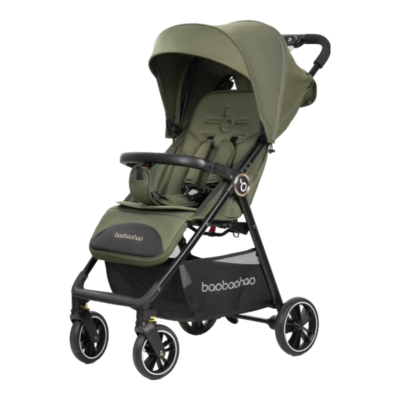寶寶好a5嬰兒推車超輕可折疊四輪推車可坐可躺便攜推車嬰兒車寶寶手推車 A5不焦綠