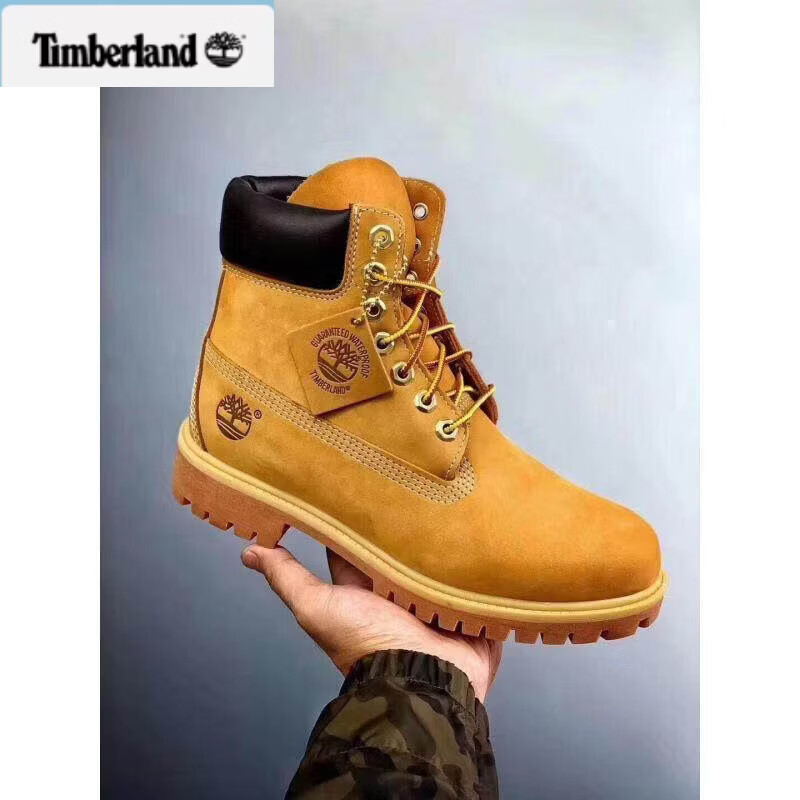 添柏嵐（Timberland）男女同款鞋加絨踢不爛大黃靴情侶戶外防水高幫馬丁靴 黃色高幫 37
