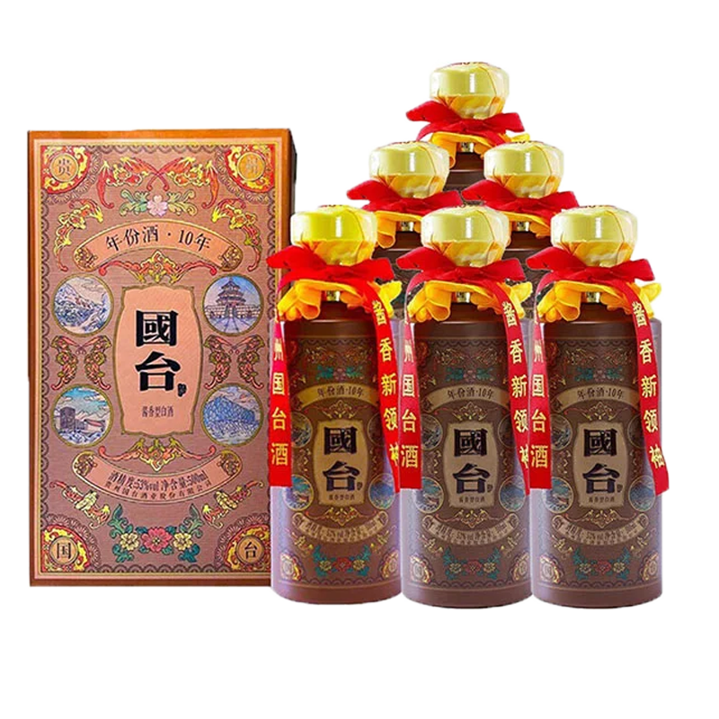 GUOTAI 国台 年份酒 10年 53%vol 酱香型白酒 500ml*6瓶 整箱装