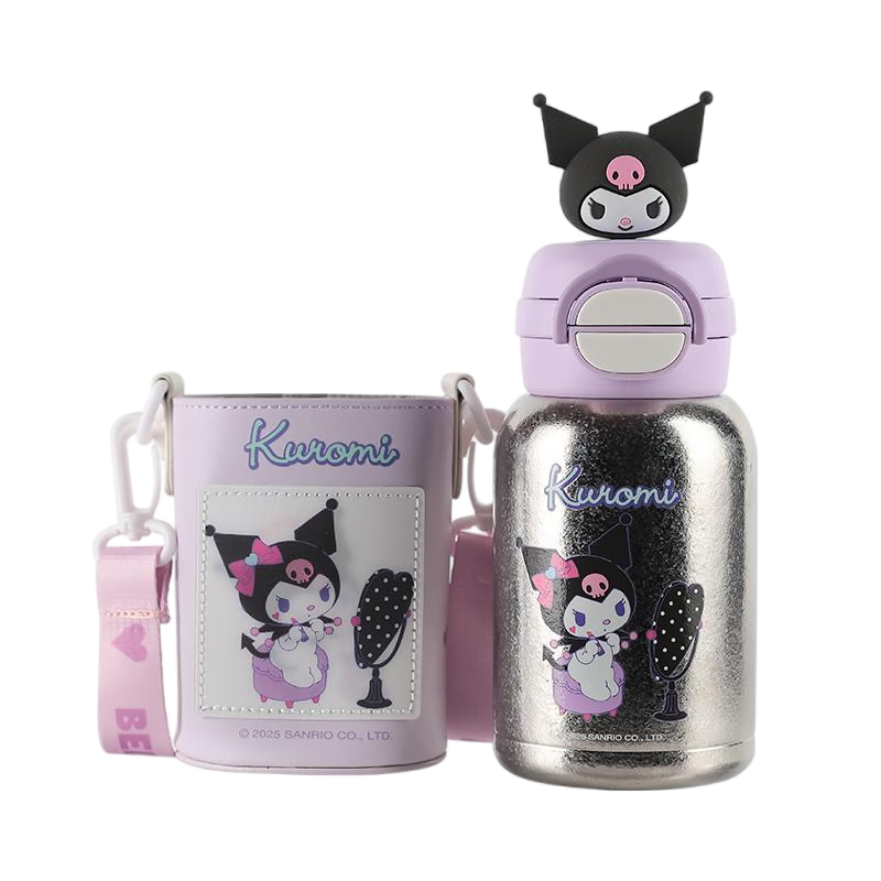 杯具熊（BEDDYBEAR）开口笑双饮纯钛杯儿童保温杯学生吸管杯水杯壶560ml钛萌酷洛米