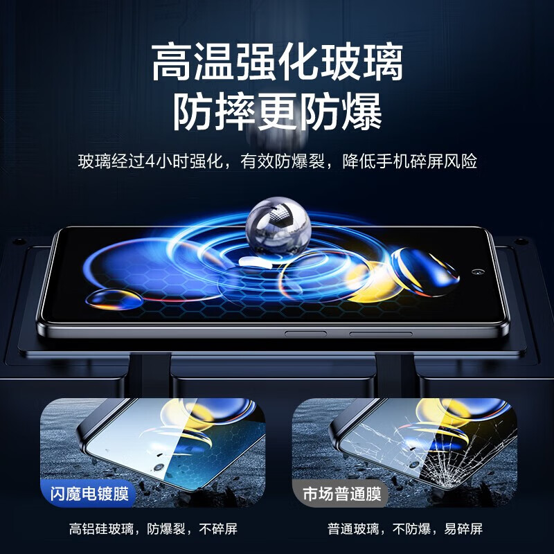 闪魔【精选好物】闪魔 适用于红米note11tpro/11tpro+钢化膜 高清防指纹膜 【标准版|高清抗指纹】2片装+神器 红米note11tpro/11tpro+