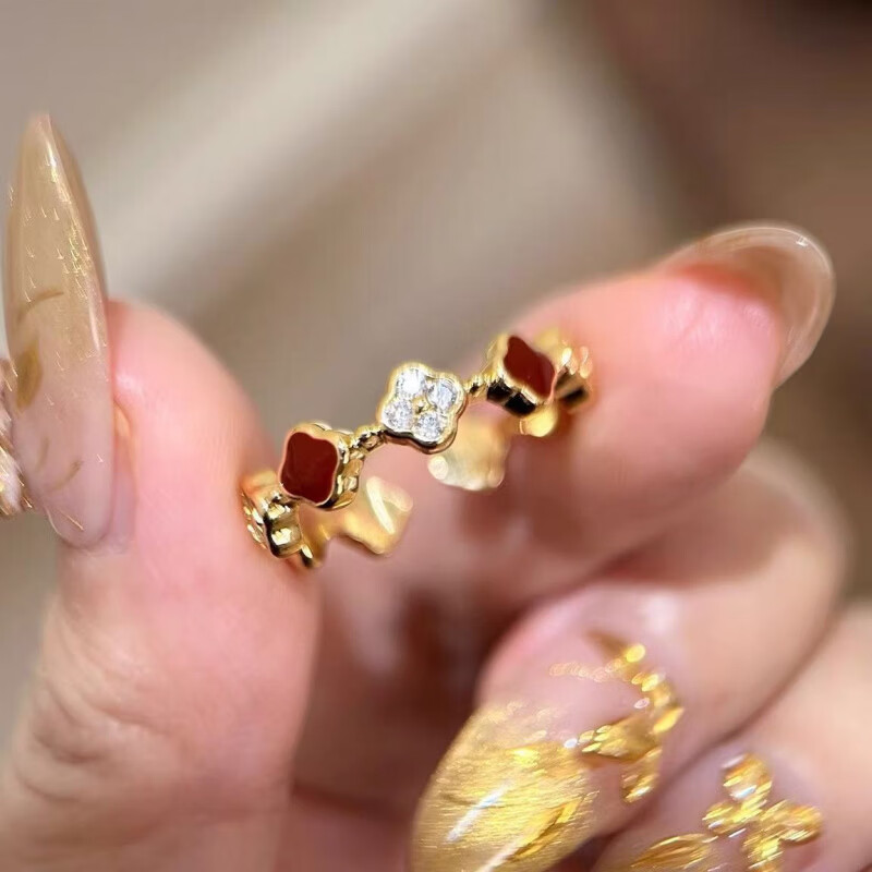 花饰庄园秋冬复古葫芦花朵戒指女小众感精致指环新中式轻奢百搭食指戒 花朵戒指